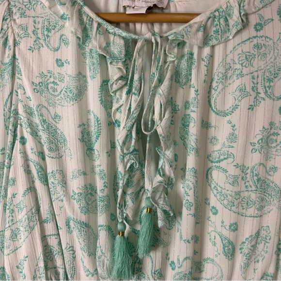 House of Harlow 1960 Ajay Blue Printed Long Sleeve Mini Dress - Picture 3 of 6